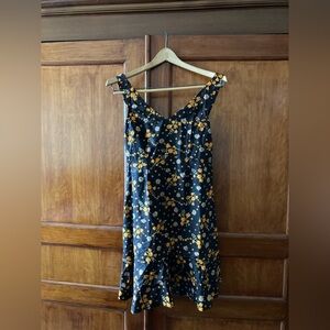 Vintage Handmade Women’s Brown Floral Dress